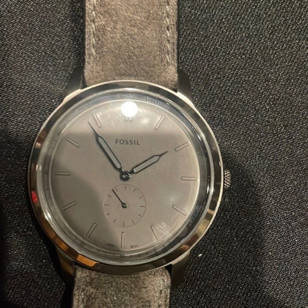 Fossil minimalist grey suede watch